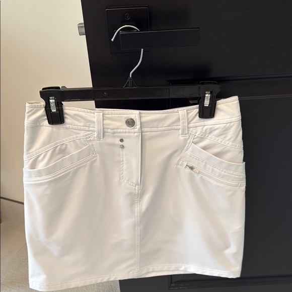 White Denim Mini golf Skort - Picture 1 of 9